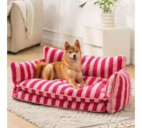 RUYICZB Sofá para Perros Grandes, Medianos Y Pequeños, Cama Ortopédica para Perros, Cama Mascotas con Funda Extraíble Y Lavable, Canasta para Perros Bordes Elevados Sofá,Rosado,65x40x30cm