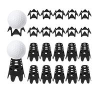 Ruyshu Golf Simulator Tees for Home Indoor Golf Practice Training, Golf Mat Tees for Winter Turf and Driving Range, Pack of 10 Tall & 10 Short (Black)