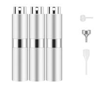 Ruzar Atomizador de perfume de 8 ml, 3 botellas recargables de viaje, botella vacía de viaje de colonia, pulverizador atomizador para perfume