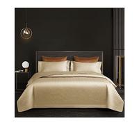 RUZGAR Colcha Bouti Cama 140/150/160cm Lujo Algodón Pima Extra Suave Cubrecama Fina, for Primavera, Verano, Otoño e Invierno con 2 Funda de Almohada (Color : Champagne, Size : 245x260cm-96x102 Inch)