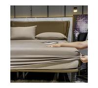 RUZGAR Sábana Bajera Ajustable 100% Algodón Satén 500 Hilos, Ultrasuave y Sedosa for Cama 120x200 150x200 180x200 200x220, hasta 28cm. Transpirable y Suave (Color : Coffee, Size : 180x200+28cm/3pcs)