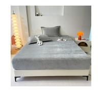 RUZGAR Sabana Bajera Coralina Ajustable Cama 120x200cm 150x200cm 180x200cm Sábana Bajera de Franela para Otoño Invierno(Light Gray,180x200cm+28cm)