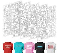 Ruzister 5 hojas de 830 letras y números para planchar en ropa, letras de vinilo para planchar con la A-Z, transferencia de calor, letras del 0 al 9, números