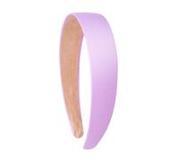Ruzister Diademas moradas para mujer, diadema de piel sintética azul claro, diadema de piel sintética para mujeres y niñas, diadema de plástico duro, color liso, bandas finas para el cabello