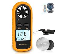 RUZIZAO Anemómetro Portátil, Anemómetro Digital de Alta Precisión (+/-5%), Retroiluminación LCD, Modo MAX/Promedio/Actual, Medidor de Velocidad del Viento para Exteriores, HAVC, Drones, Caza, Pesca