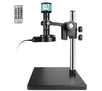 RUZIZAO Microscopio Digital Profesional, 150X Microscopio Industrial 4K HD, luz de Anillo Ajustable, Interfaz Tipo - C/hdmi,con Base Estable Grande,para Mantenimiento electrónico de Soldadura