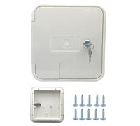 RV Access Door - Cable Hatch for Motorhome Storage | 10 Screws with Secure Compartment & Sturdy Frame for Trailer Electrical Entry Hose Organization Camper Van Garage Installation Travel Utility