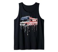 RV Camper Camping Autocaravana Viaje Bandera Americana USA Drip Camiseta sin Mangas