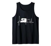 RV Camper Heartbeat Autocaravana Camping Road Trip Camiseta sin Mangas