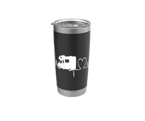 RV Camper Heartbeat Autocaravana Camping Road Trip Vaso térmico de acero inoxidable de doble pared