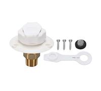 RV City Water Inlet, ABS and Brass Construction with Rubber Dust Cover, 3/4in NH Female to 1/2in NPT Male Thread, Fits for RV Motorhome Travel Trailer