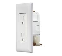 RV Designer AC Self-Contained Dual Outlet with Cover Plate S811-15 Amp 125 VAC Power Outlet Receptacle for RVs & Motorhomes - White - Safe & Simple Design - Dual Slots - OEM Use