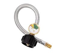 Rv Gas Hose With Gauge, Replacement Propane Hose, Sturdy Leak Resistant Build, Real Time Pressure Display for Mobile Homes, Campers, Weekend Travel, Outdoor Cooking