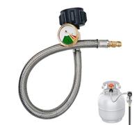 RV Gas Regulator, Propane Hose, Pressure Gauge Hose, Leak Proof Connector, Airflow Control, Rubber Line, Weekend Camping Travel Accessory for Outdoor Use, 15 Inches