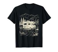 RV Montaña Bosque Campista Carretera Viaje Arte Camiseta