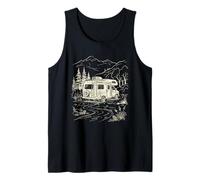 RV Montaña Bosque Campista Carretera Viaje Arte Camiseta sin Mangas