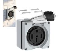 RV Outlet Box - 50A 10x10x7cm Dustproof NEMA Power Plug Connection