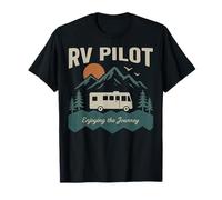 RV Pilot Camping Retro Autocaravana Viajes Vacaciones Camper Crew Camiseta