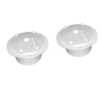 RV Power Cord Hatch Cover Set, 2-Piece Plastic Electrical Pass-Through with Protective Round Lid, Weather Wire Organizer for Motorhome Camper Trailer Caravan(White)