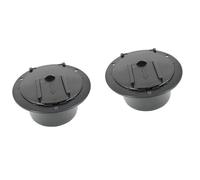 RV Power Cord Hatch Cover Set, 2-Piece Plastic Electrical Pass-Through with Protective Round Lid, Weather Wire Organizer for Motorhome Camper Trailer Caravan(Black)