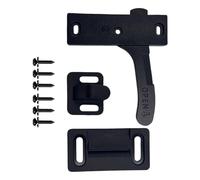 RV Screen Door Latch, Metal Black Replacement Kit, 4 Inches Trailer Door Handle with Secure Lock, Heavy Duty Steel Latch with Wear Resistant Finish, Camping Cargo Trailer Passenger Side Accessory