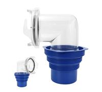RV Sewer Hose Fittings - Clear Sewer Waste Elbow with 4-in-1 Adapter, Leakproof Trailer Waste Pipe Connector for, Truck, Motorhome, and Outdoor Travel Drain System