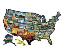 RV State Travel USA - Adhesivo de vinilo para caravana con bandera de estado, diseño de mapa de Estados Unidos, impermeable, protección UV para ventana, puerta o pared (popular)