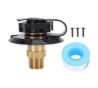 RV Water Fill Inlet Flange with Check Valve Sealing Tape, Inlet Hose Connector for City Water Supply Filling for Camper, Trailer, RV Plumbing System (Negro)