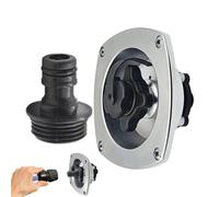 RV Water Inlet, Wall Mount Filler with Check Valve, Fresh Water Connection, Pressure Regulator, Construction, (4.61x4.61x2.99 inches), Ideal for Boat, Motorhome, Trailer, RV