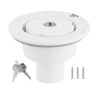 RV Water Tank Fill Port with Lock & Key | 75 Degree Inlet Helps Avoid Spills/Leaks | Food Grade PP for Camping Car/Trailer/Yacht (Blanca)