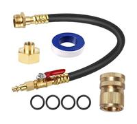 RV Winterizing - Air Compressor Adapter For Trailer And Boat Maintenance | Brass Construction With Shut Off Valve, Quick Connect Fittings, For Garden Irrigation, Vehicle, Preparation Tool