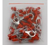 RV1.25-10 Red 22-16 AWG 0.5-1.5mm2 Insulated Ring Terminal Connector Cable Wire Connector 100PCS/Pack RV1-10 RV