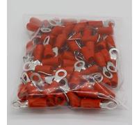 RV1.25-4 Red Ring Insulated Wire Connector Electrical Crimp Terminal RV1.25-4 Cable Wire Connector 100PCS RV1-4 RV