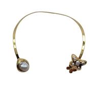 RVBLRDSE 24x30mm Cultured White Baroque Pearl Collar Choker Necklace Designer Jewelry