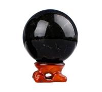 RVBLRDSE 45-50mm Tea Crystal Ball Ornaments Stone Polished Round Seven Star Array Home Office Wealth