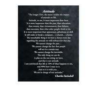 RVBLRDSE Attitude Is Everything Christian Wall Art, Motivational Quote Canvas Print for Desk Decor, Inspirational Poster for Office & Living Room(Framed,08x12inch(20x30cm))