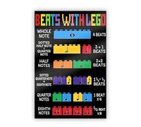 RVBLRDSE Beats With Music Wall Art - Encouraging Poster for Music Educators, Choir & Band Teachers, School Counselor Office Decor(Unframed,12x18inch(30x45cm))