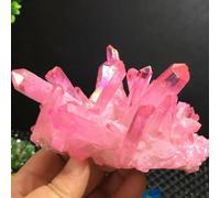 RVBLRDSE Beautiful Rose Flame Aqua Aura Quartz Crystal Rainbow Titanium Bismuth Silicon Cluster (Size : 160-200g)