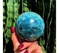 RVBLRDSE Blue Apatite Crystal Sphere Desk Decor, Ball Stone Orbs, Specimens for Home Decorative Feng Shui,6~7cm