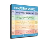 RVBLRDSE Brain Waves Infographic Poster Alpha Beta Theta Delta Gamma Eeg Frequencies Chart For Psychology Neuroscience Study Office Wall-Art(Framed,12X18inch(30X45cm))