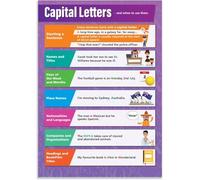 RVBLRDSE Capitalization Anchor Chart - When to Use Capital Letters, English Grammar Wall Decor for Middle School and High School Language Arts(Framed,08x12inch(20x30cm))