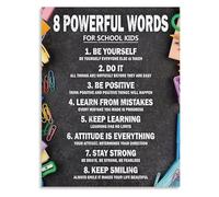 RVBLRDSE Centering Quote 8 Powerful Words for Grounding Canvas Poster for Yoga Room or Reading Nook(Framed,16x24inch(40x60cm))