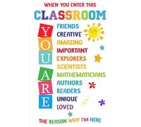 RVBLRDSE Classroom Rules & Expectations - When You Enter This Classroom Motivational Wall-Art, Teacher Office Decor, Educational Sign for All Grade Levels(Framed,12x18inch(30x45cm))