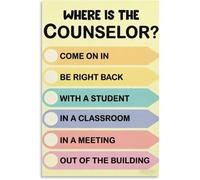 RVBLRDSE Counselor Office Door Sign Canvas Poster for School Psychologist Room and Mental Health Private Practice Decor(Unframed,16x24inch(40x60cm))