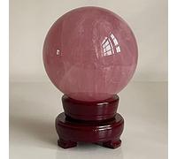 RVBLRDSE Crystal Ball Rose Quartz Wooden Stand, with Powerful and for Perception Photography, ball-10cm