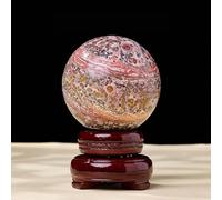 RVBLRDSE Crystal Leopard Agate Ball Stone Polished Crafts Home Office Desk Decoration Ornaments,Multi Colored,60~70mm