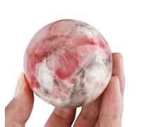RVBLRDSE Decoration Stone Crystal Ball with Wood Stand, Opal Sphere Decor,Versatile Desktop Ornament for Stylish Home Display,50~60mm