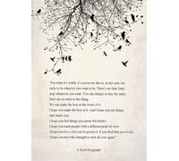 RVBLRDSE F. Scott Fitzgerald Literary Wall-Art - For What It's Worth Poem, Motivational Quote Print for Library, Study Room & Office(Framed,12x18inch(30x45cm))