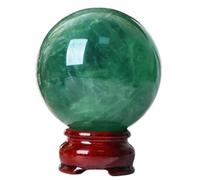 RVBLRDSE Magic Crystal Ball Green Fluorite Quartz Sphere with Stand Feng Shui Crystals Ornament for Witchcraft Home Decorative,2.75"(7cm)