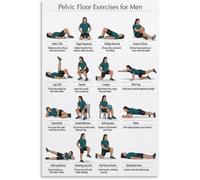 RVBLRDSE Men Pelvic Floor Training Poster Simple Effective Moves Wall-Art Canvas Print for Living Room Yoga Room Decor(Framed,08x12inch(20x30cm))